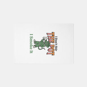 Funny Rat Pot Quote Vintage Engraving Design_1 Rug