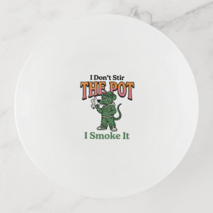 Funny Rat Pot Quote Vintage Engraving Design_1 Trinket Tray
