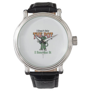 Funny Rat Pot Quote Vintage Engraving Design_1 Watch