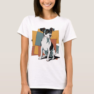 Funny Rat Terrier Puppy Dog Abstract Art T-Shirt