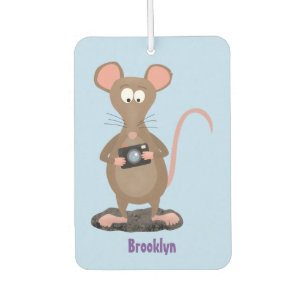 Funny rat with camera cartoon illustration air freshener