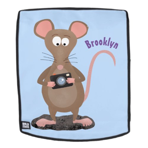 Funny rat with camera cartoon illustration backpack