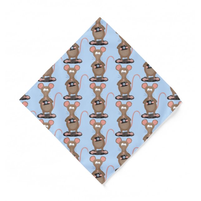 Funny rat with camera cartoon illustration  bandana (Front)