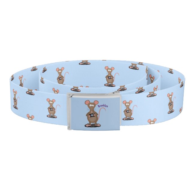 Funny rat with camera cartoon illustration belt (Coil)