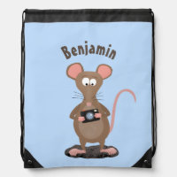 Funny rat with camera cartoon illustration