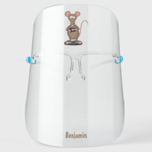 Funny rat with camera cartoon illustration face shield