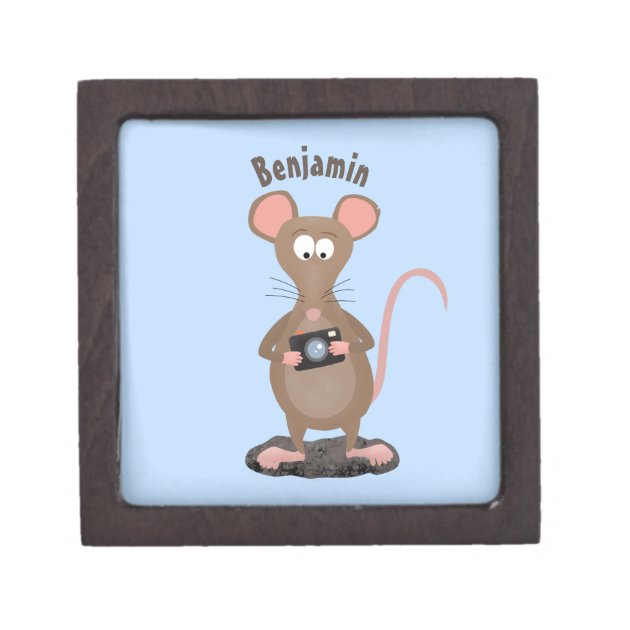 Funny rat with camera cartoon illustration gift box Zazzle