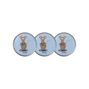 Funny rat with camera cartoon illustration golf ball marker