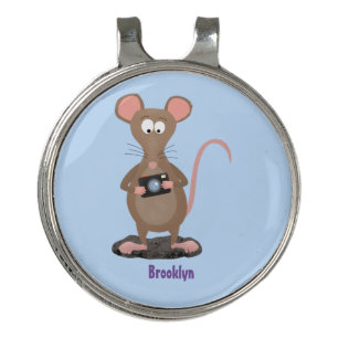Funny rat with camera cartoon illustration golf hat clip