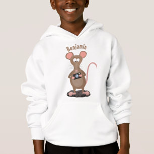 Funny rat with camera cartoon illustration hoodie