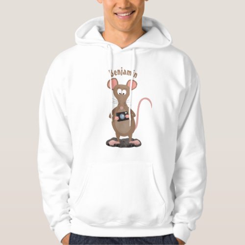 Funny rat with camera cartoon illustration hoodie