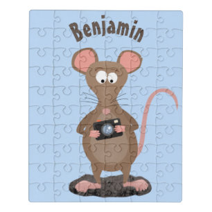 Funny rat with camera cartoon illustration jigsaw puzzle