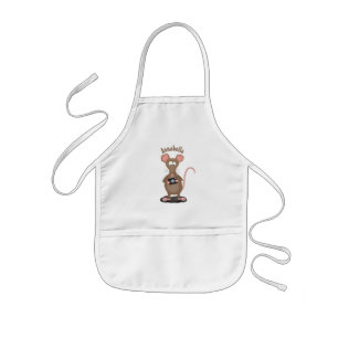 Funny rat with camera cartoon illustration kids' apron