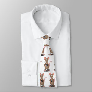 Funny rat with camera cartoon illustration neck tie