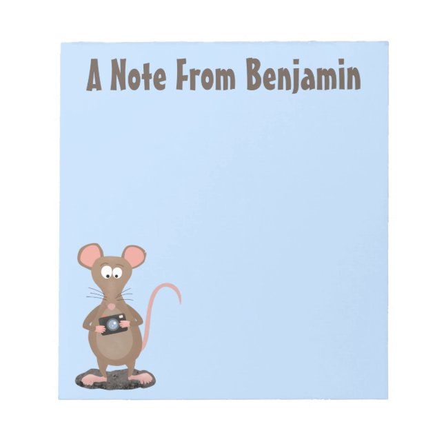 Funny rat with camera cartoon illustration notepad (Front)