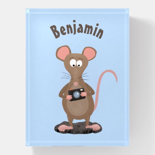 Funny rat with camera cartoon illustration paperweight