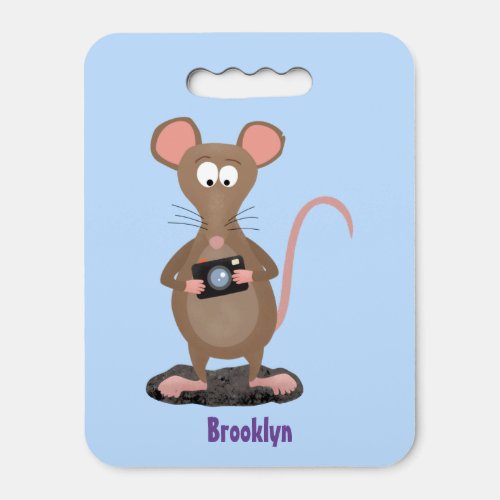 Funny rat with camera cartoon illustration seat cushion