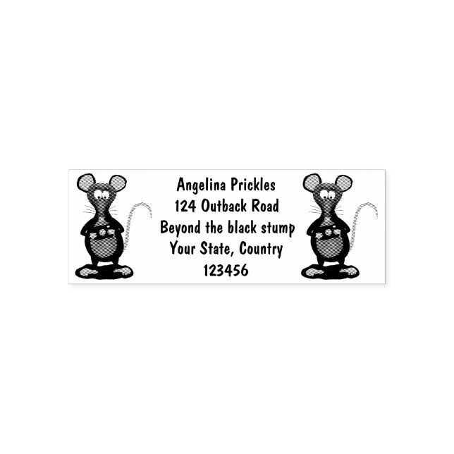 Funny rat with camera cartoon illustration self-inking stamp (Design)