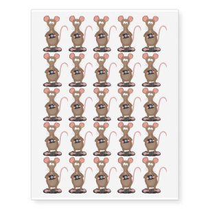 Funny rat with camera cartoon illustration temporary tattoos