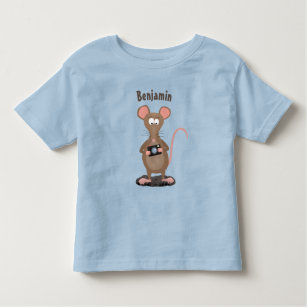Funny rat with camera cartoon illustration toddler t-shirt