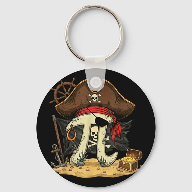 Funny rate pirate piday 314 math teacher science keychain (Front)
