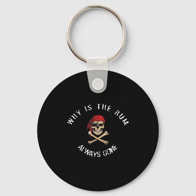 Funny Rate Quote - Why Is The Rum Always Gone_ , S Keychain (Front)