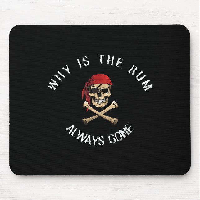 Funny Rate Quote - Why Is The Rum Always Gone_ , S Mouse Pad (Front)