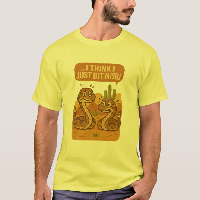 Funny Rattlesnake Shirt - I Think I Just Bit Mysel (Front)