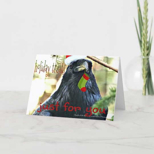 Funny Raven Christmas Greeting Card | Zazzle.com