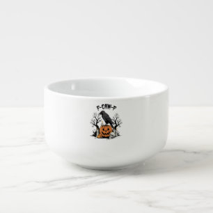 Funny Raven, F-Caw-F, Skull Raven, Gothic Crow Soup Mug
