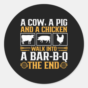Funny Rbecue Bbq Joke Grill Lover Pitmaster Grilli Classic Round Sticker