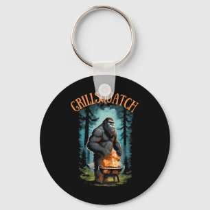 Funny Rbecue Griller Shirt - Bigfoot Grilling Sasq Keychain
