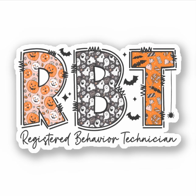 Funny RBT Halloween Registered Behavior Technician Sticker (Front)