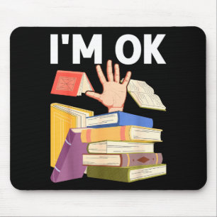Funny read book reading nerd librarian teacher mouse pad