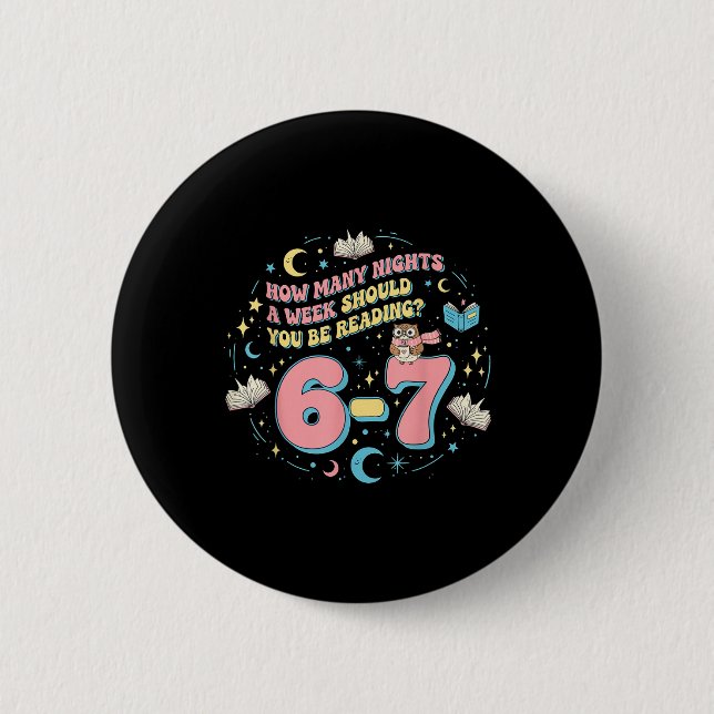 Funny Reading 67 Six Seven Meme English Teacher Bo Button (Front)