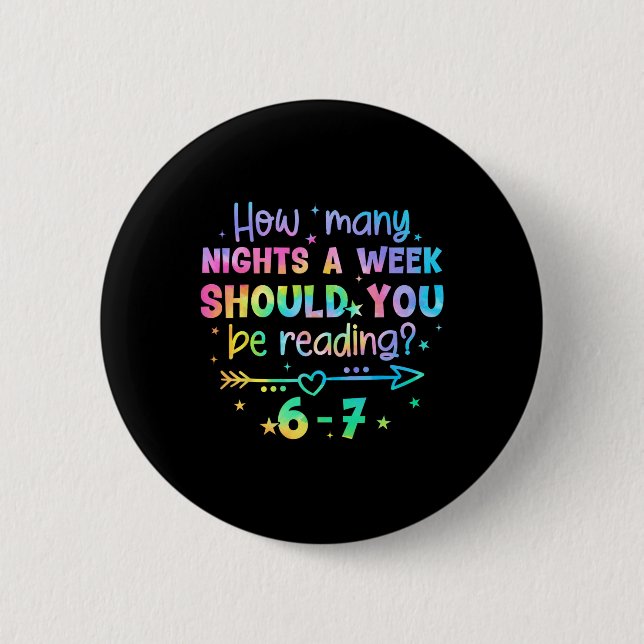 Funny Reading 67 Teacher Six Seven Reading 6 7 Boo Button (Front)