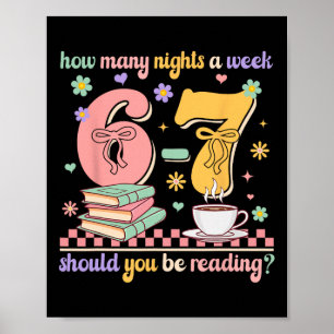 Funny Reading 67 Teacher Six Seven Reading 6 7 Boo Poster