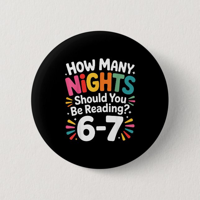 Funny Reading 6 7 Six Seven Meme Englieacher Book  Button (Front)