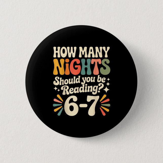 Funny Reading 6 7 Six Seven Meme Englieacher Book  Button (Front)