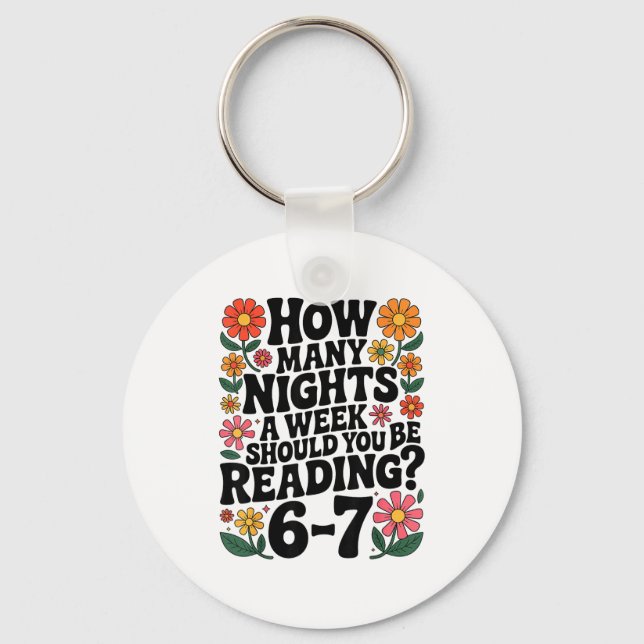 Funny Reading 6 7 Six Seven Meme Englieacher Book  Keychain (Front)