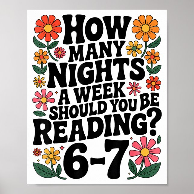 Funny Reading 6 7 Six Seven Meme Englieacher Book  Poster (Front)