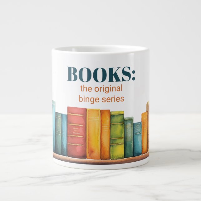 Funny Reading Book Lover Giant Coffee Mug (Front)