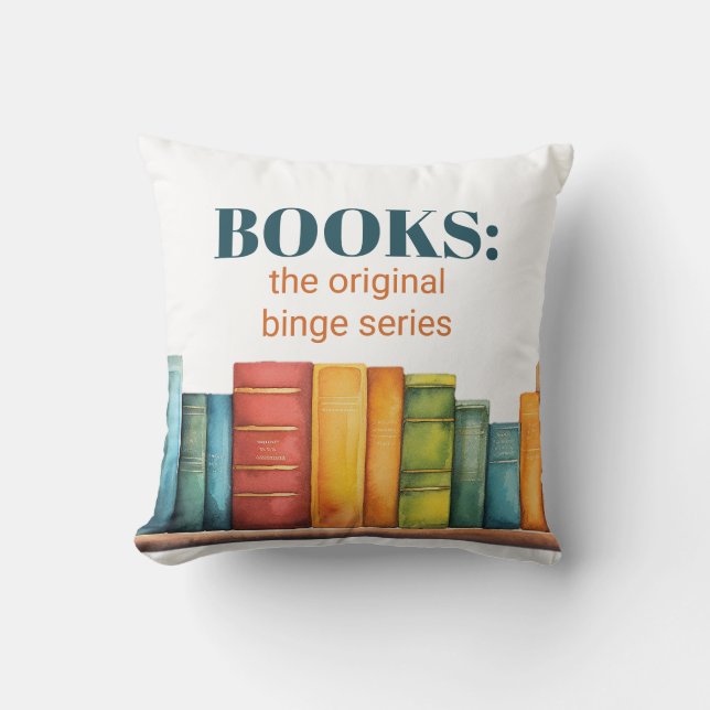 Funny Reading Book Lover Throw Pillow (Front)