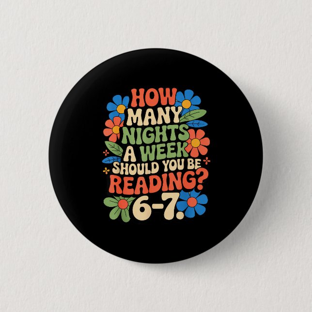 Funny Reading Book Teacher 67 Six Seven Meme  Button (Front)