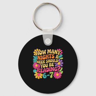 Funny Reading Book Teacher 67 Six Seven Meme Keychain