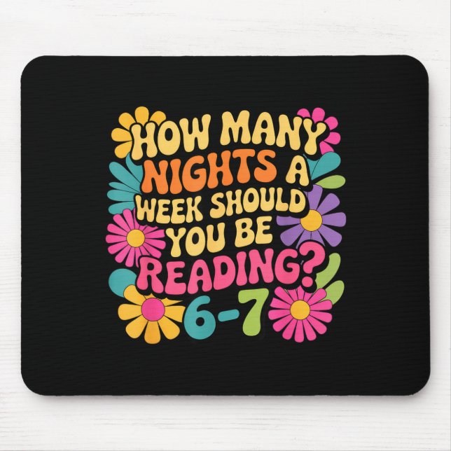 Funny Reading Book Teacher 67 Six Seven Meme  Mouse Pad (Front)