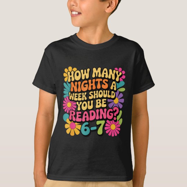 Funny Reading Book Teacher 67 Six Seven Meme  T-Shirt (Front)