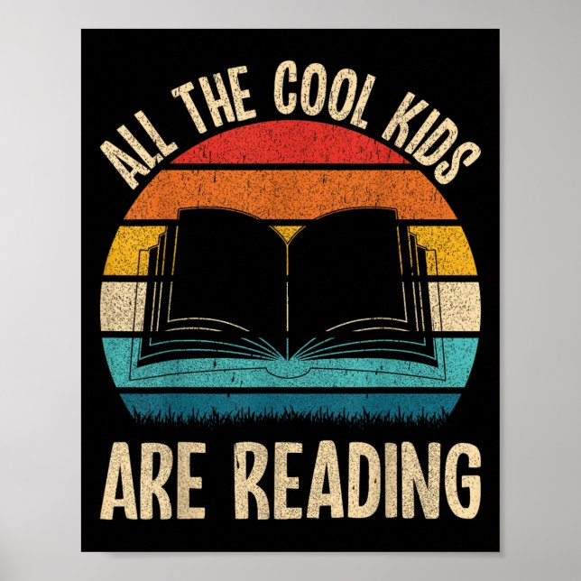 Funny Reading Books Nerd Bookish Library Bookshelf Poster (Front)