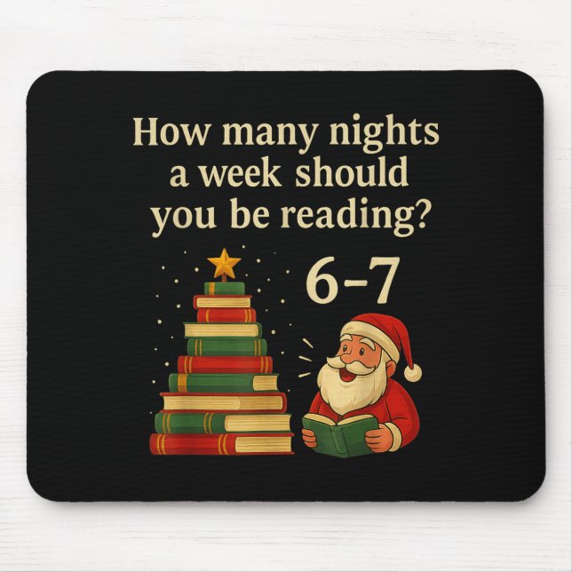Funny Reading Christmas Tree Book– Reading 6 7 Mem Mouse Pad (Front)