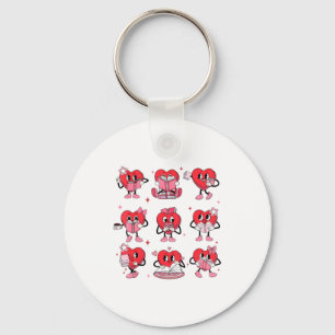 Funny Reading Heart Book Valentines Day Teacher Wo Keychain
